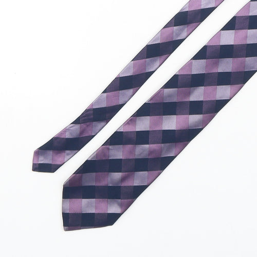 Marks and Spencer Mens Multicoloured Plaids & Checks Polyester Pointed Tie One Size