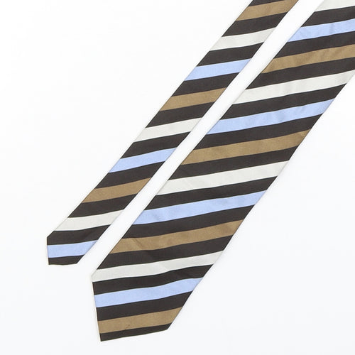 Osborne Mens Multicoloured Striped Silk Pointed Tie One Size