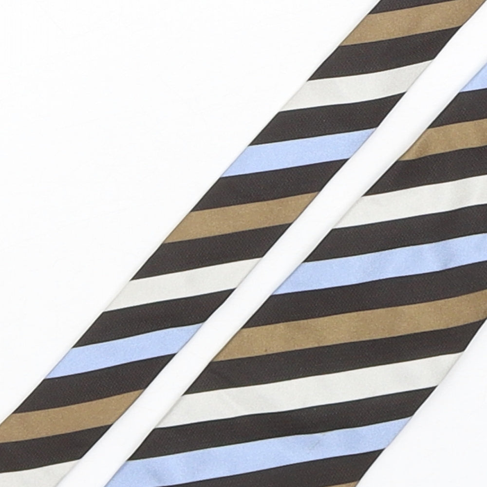 Osborne Mens Multicoloured Striped Silk Pointed Tie One Size