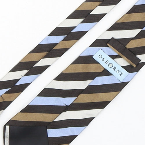 Osborne Mens Multicoloured Striped Silk Pointed Tie One Size