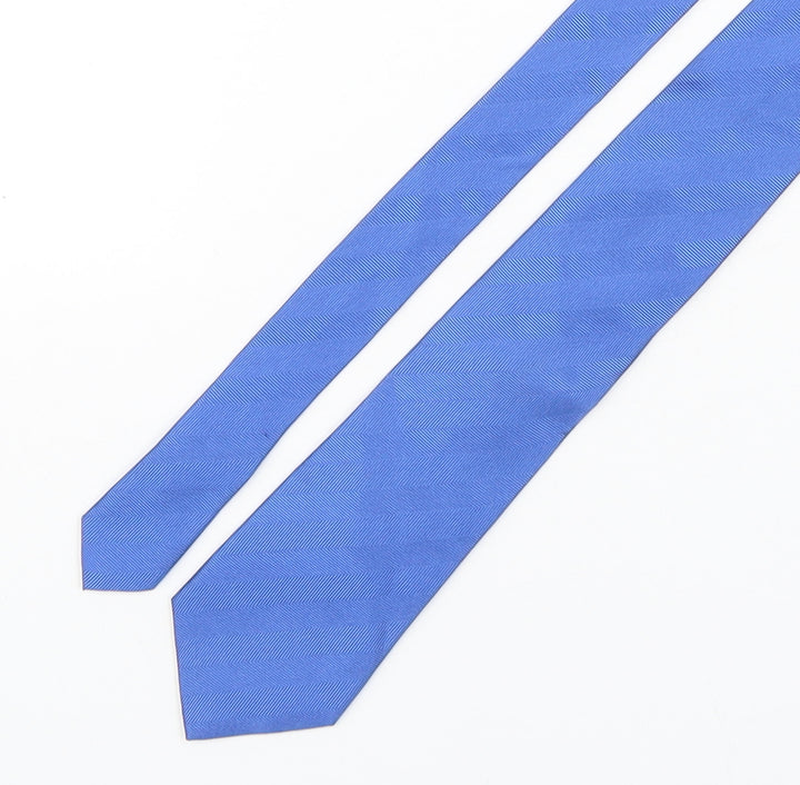 Marks and Spencer Mens Blue Silk Pointed Tie One Size