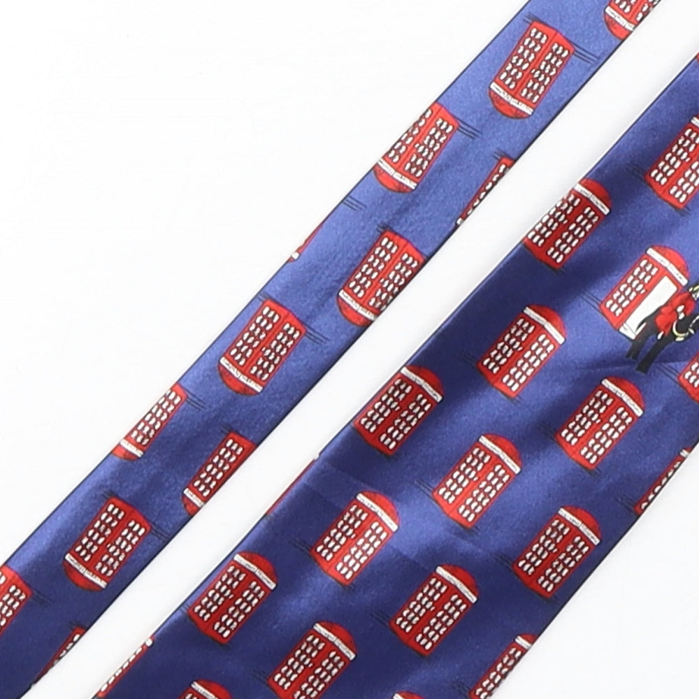 Firsite Mens Multicoloured Geometric Silk Pointed Tie One Size - Telephone Box