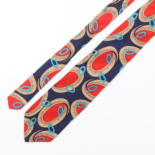 Bogota Mens Multicoloured Geometric Silk Pointed Tie One Size