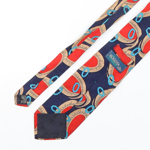 Bogota Mens Multicoloured Geometric Silk Pointed Tie One Size