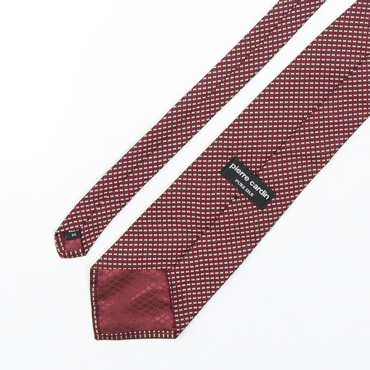 Pierre Cardin  Mens Multicoloured Geometric Silk Pointed Tie One Size
