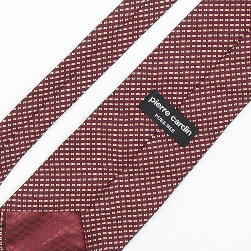 Pierre Cardin  Mens Multicoloured Geometric Silk Pointed Tie One Size