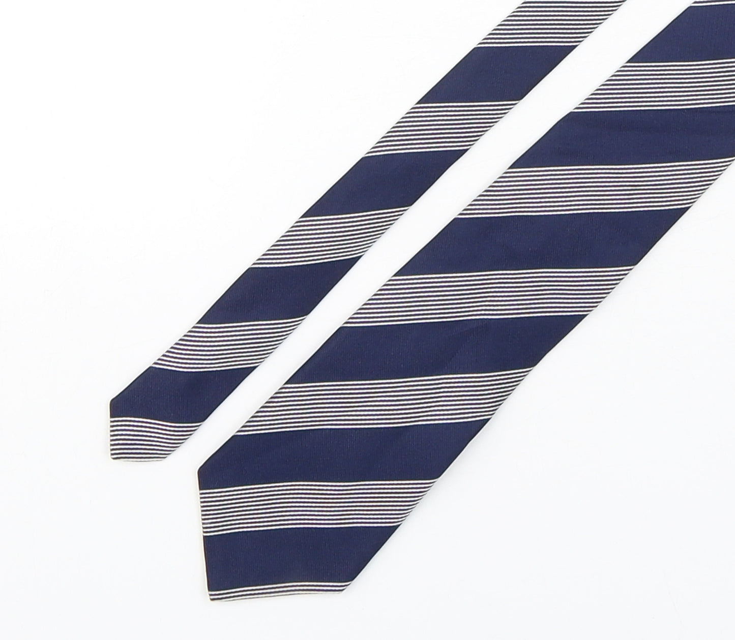 NEXT Mens Blue Striped Silk Pointed Tie One Size