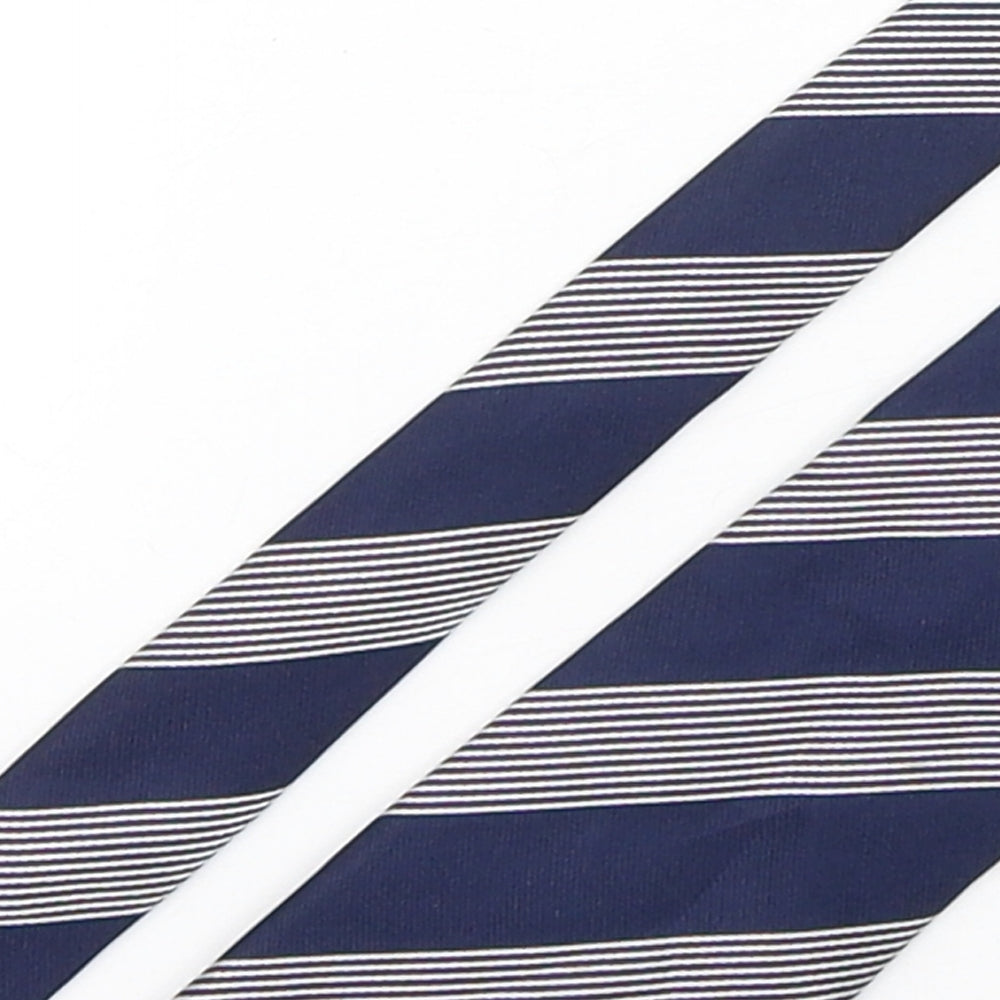 NEXT Mens Blue Striped Silk Pointed Tie One Size