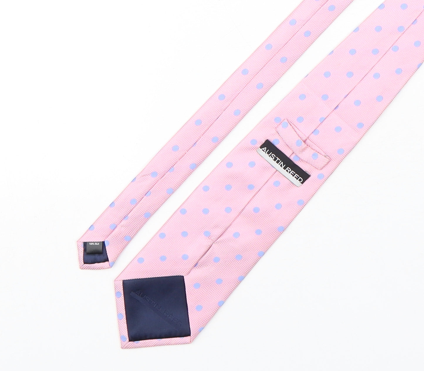 Austin Reed Mens Pink Polka Dot Silk Pointed Tie One Size