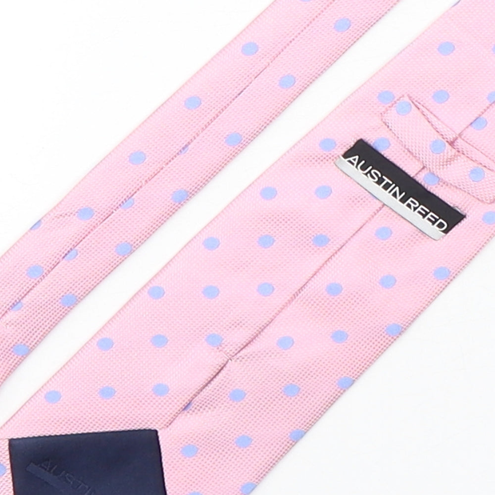 Austin Reed Mens Pink Polka Dot Silk Pointed Tie One Size