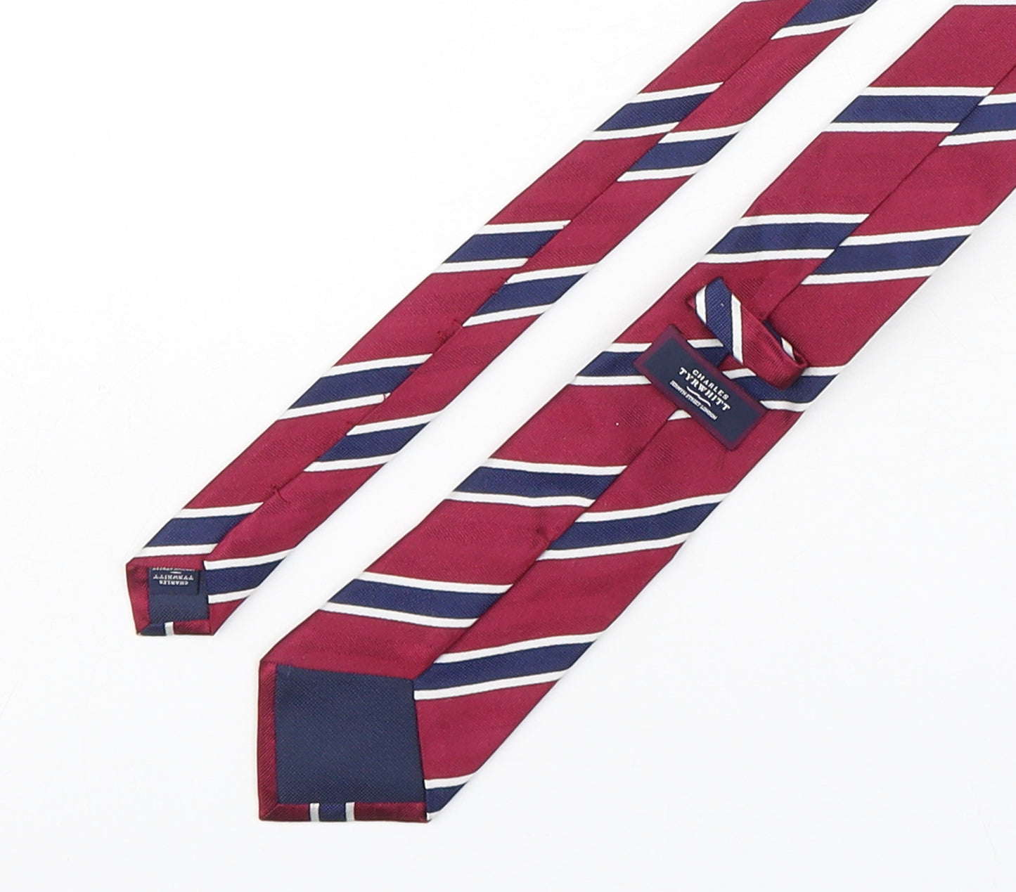 Charles Tyrwhitt Mens Multicoloured Striped Silk Pointed Tie One Size
