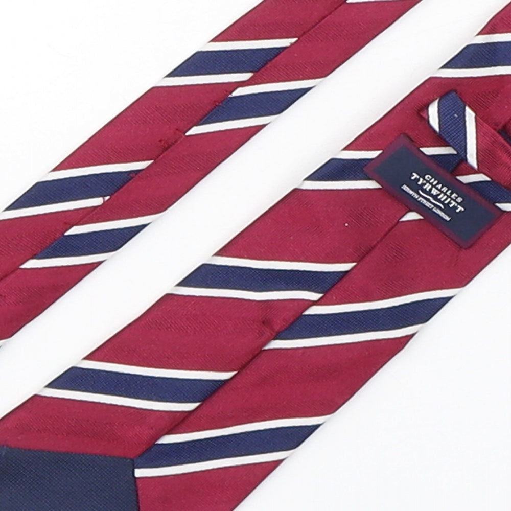 Charles Tyrwhitt Mens Multicoloured Striped Silk Pointed Tie One Size