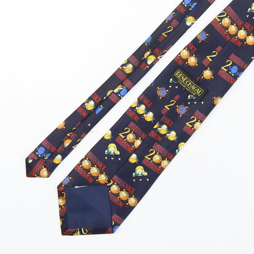 Rene Chagal  Mens Multicoloured Geometric Silk Pointed Tie One Size - Millenium