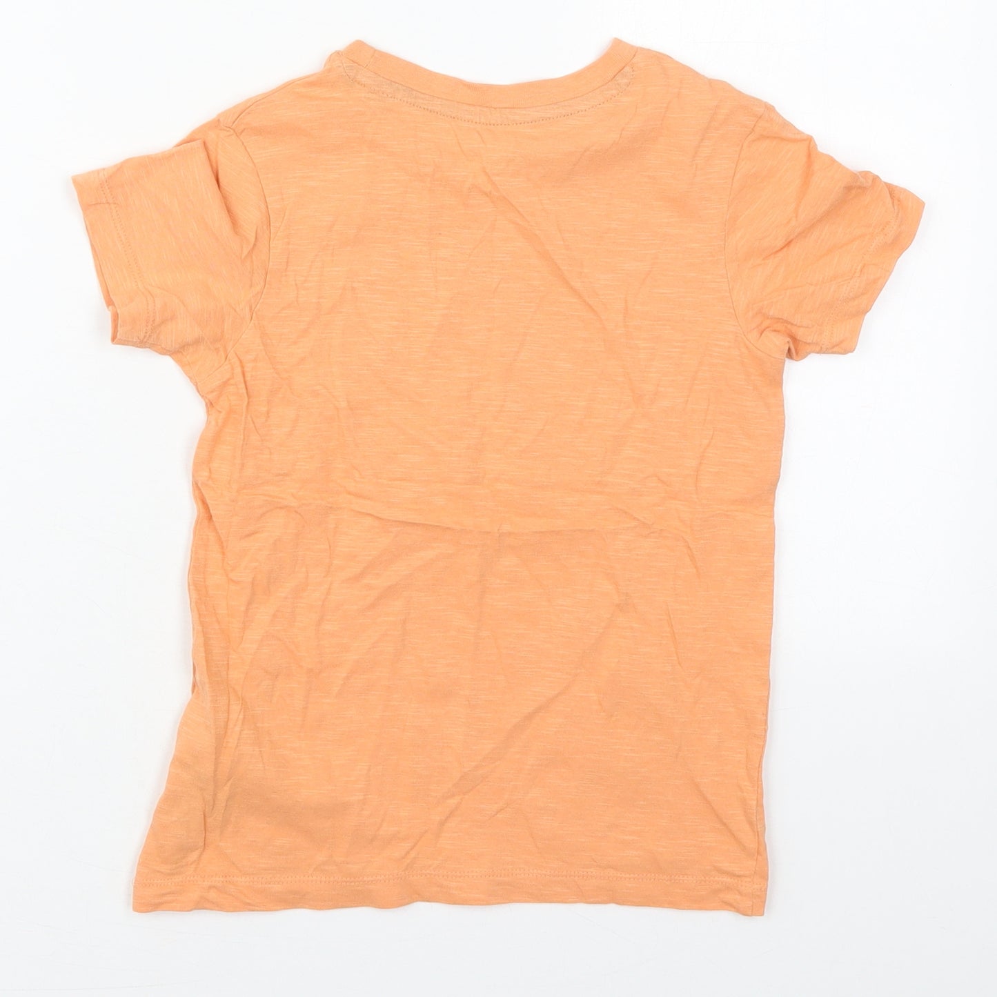 JACK & JONES Boys Orange  Cotton Basic T-Shirt Size 8 Years Crew Neck Pullover - Originals