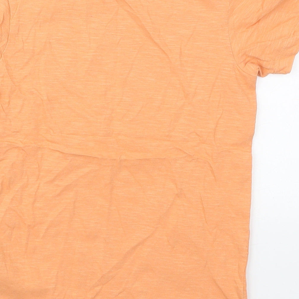 JACK & JONES Boys Orange  Cotton Basic T-Shirt Size 8 Years Crew Neck Pullover - Originals
