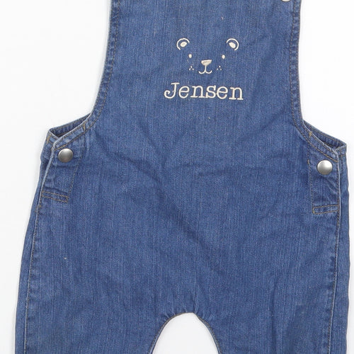 Baby Bugs Baby Blue  Cotton Dungaree One-Piece Size 12-18 Months  Button - Jensen