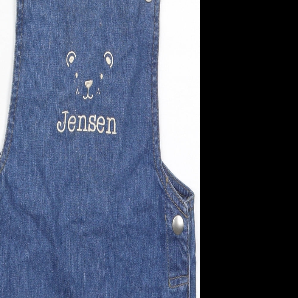 Baby Bugs Baby Blue  Cotton Dungaree One-Piece Size 12-18 Months  Button - Jensen