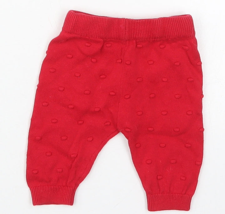 Dunnes Girls Red Cotton Capri Trousers Size Newborn