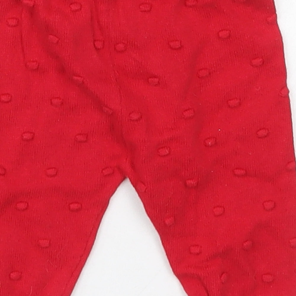 Dunnes Girls Red  Cotton Capri Trousers Size Newborn