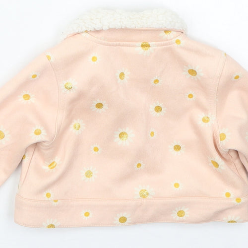 Just Lizzy Girls Pink Floral  Jacket  Size 6-9 Months   Button