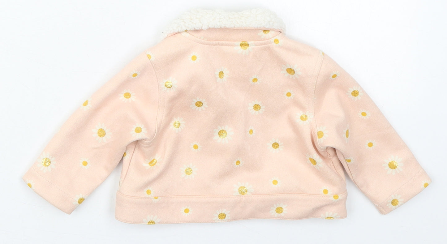 Just Lizzy Girls Pink Floral  Jacket  Size 6-9 Months   Button
