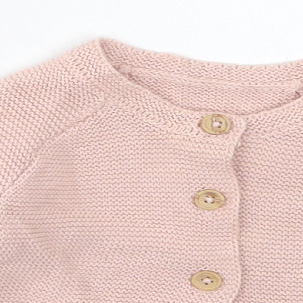 George Girls Pink  Cotton Cardigan Jumper One Size  Button