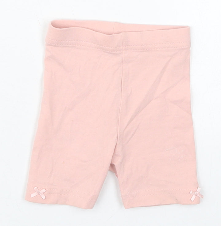 George Girls Pink  Cotton Cropped Leggings Size 0-3 Months