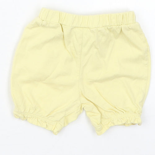 Matalan Girls Yellow  Cotton Cropped Trousers Size 0-3 Months