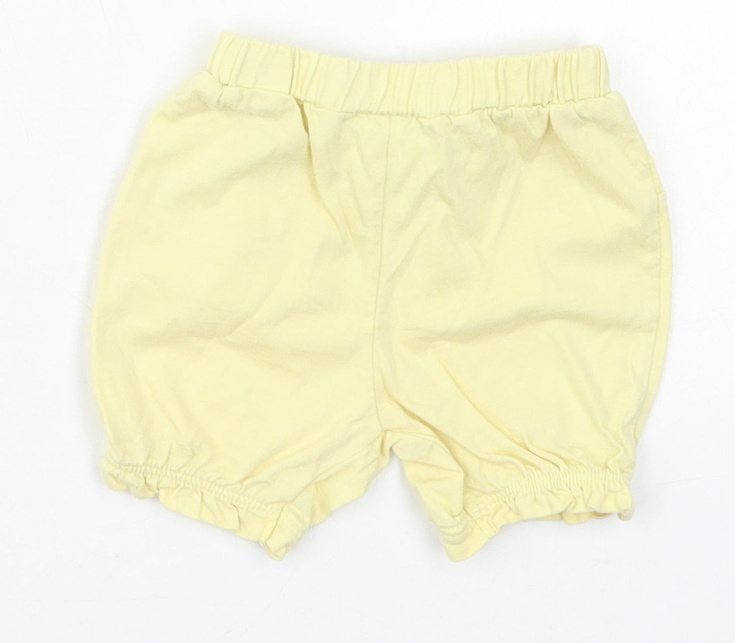 Matalan Girls Yellow  Cotton Cropped Trousers Size 0-3 Months