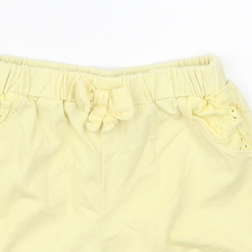 Matalan Girls Yellow  Cotton Cropped Trousers Size 0-3 Months