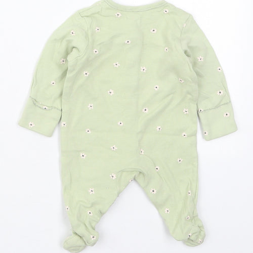 George Girls Green Floral Cotton Cami One Piece Size Newborn  Button - Bambi