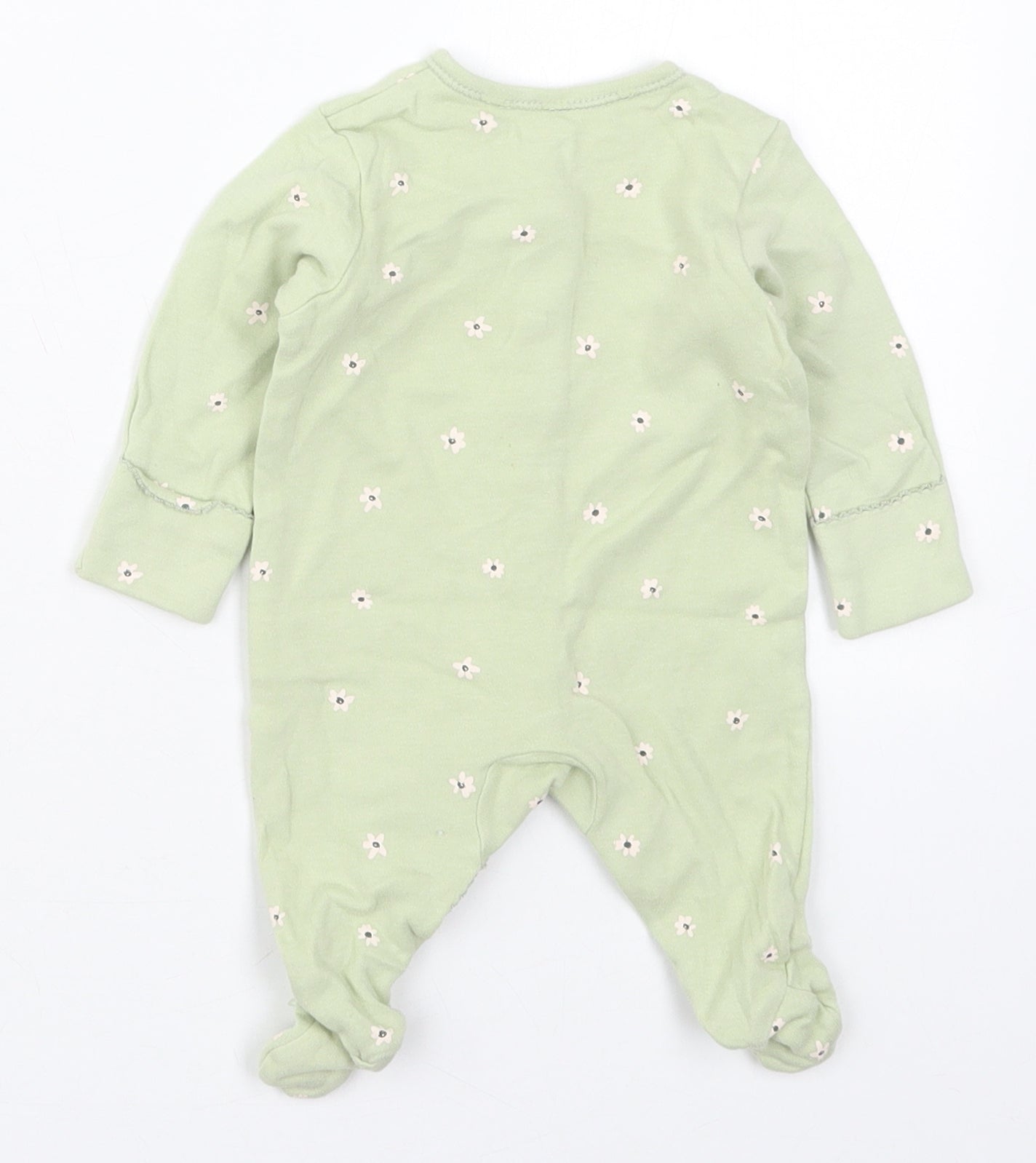 George Girls Green Floral Cotton Cami One Piece Size Newborn  Button - Bambi