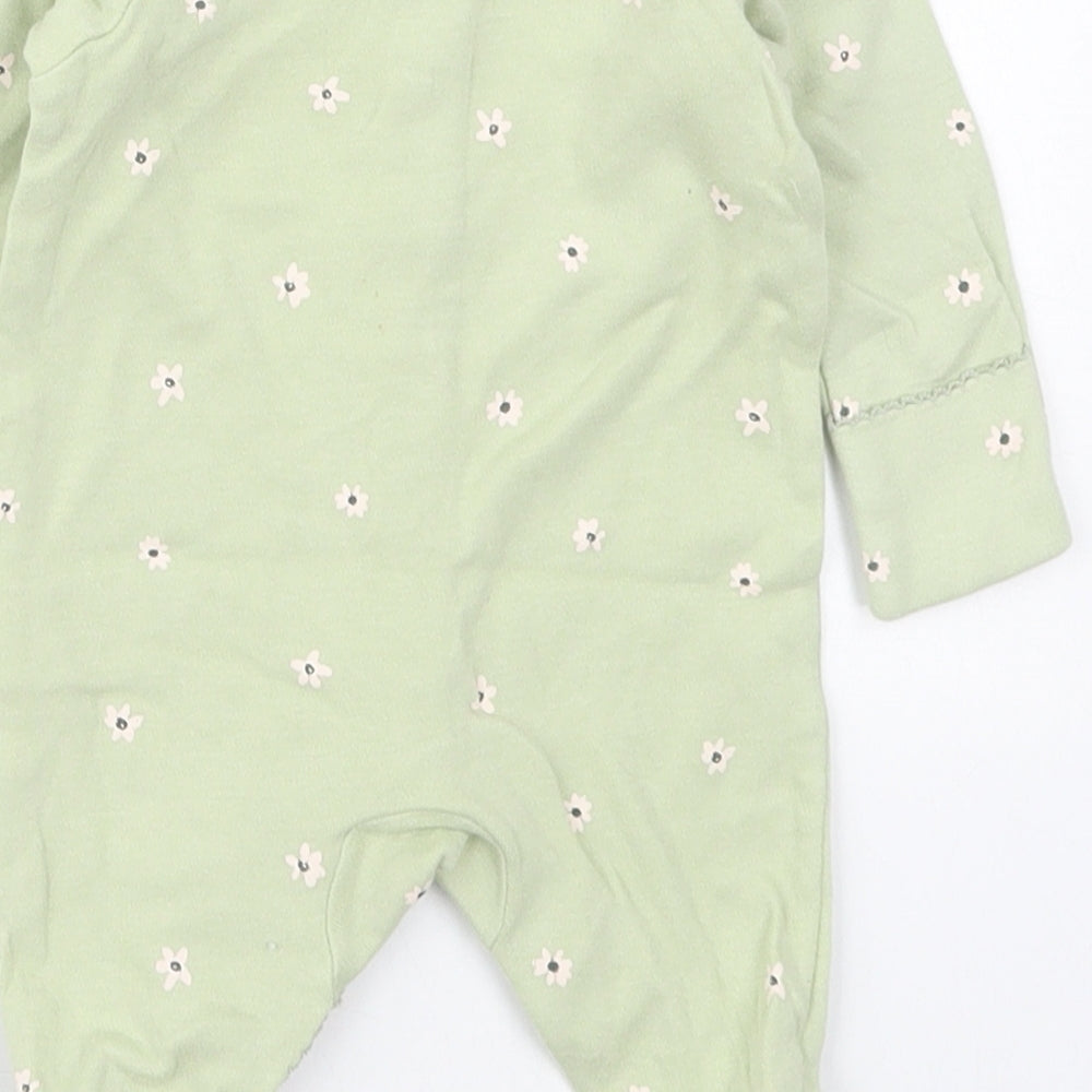 George Girls Green Floral Cotton Cami One Piece Size Newborn  Button - Bambi