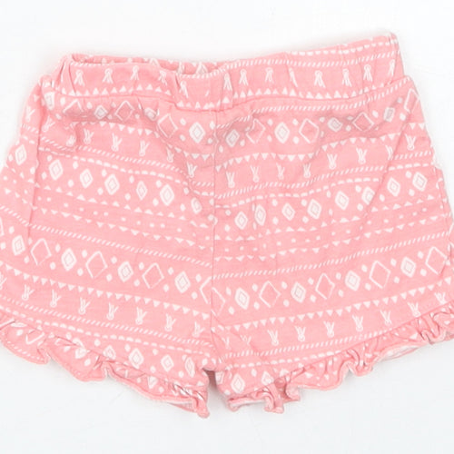 Matalan Girls Pink Geometric Cotton Cropped Trousers Size 0-3 Months