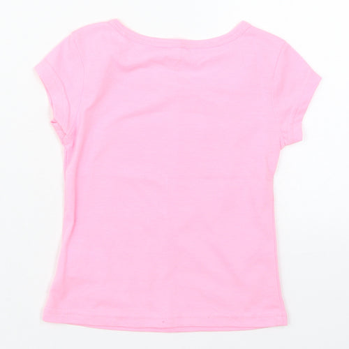 Cheetah Girls Pink  Cotton Basic T-Shirt Size 2 Years Crew Neck Pullover - Heart