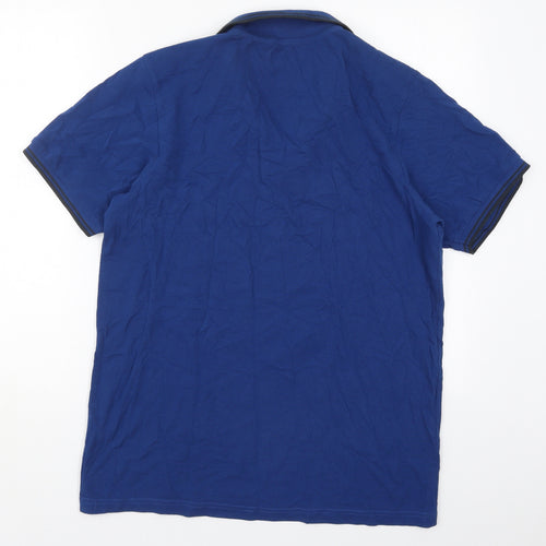 Originals Wardrobe Essentials Mens Blue  Cotton  Polo Size M Collared Pullover