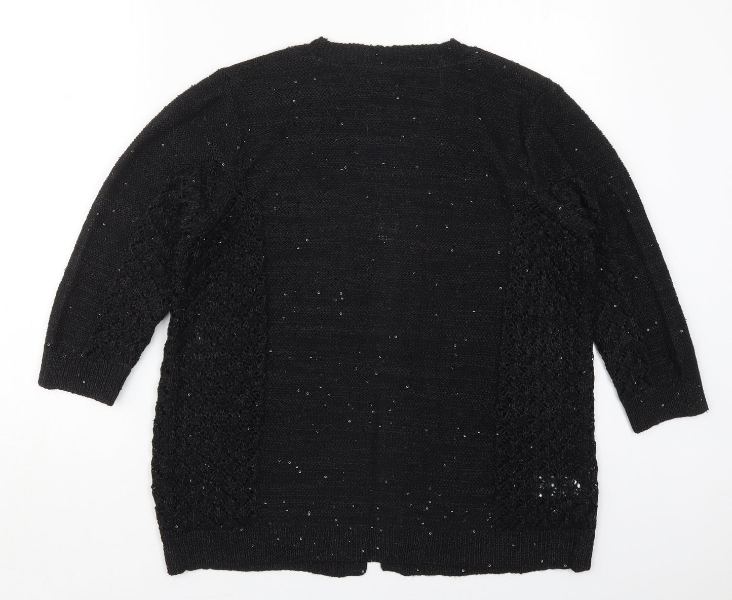 Matalan Womens Black V-Neck  Polyester Cardigan Jumper Size M