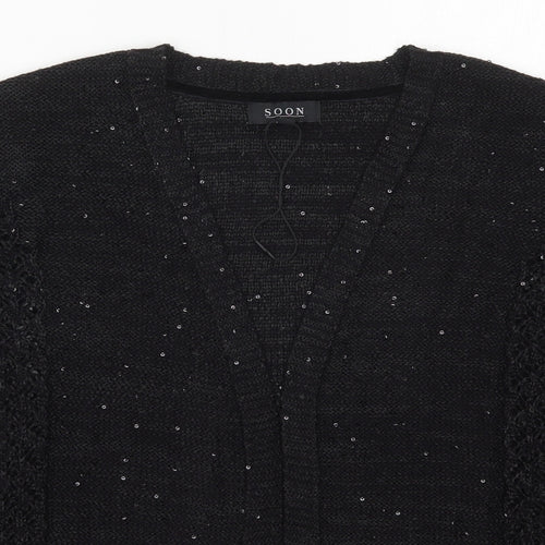 Matalan Womens Black V-Neck  Polyester Cardigan Jumper Size M
