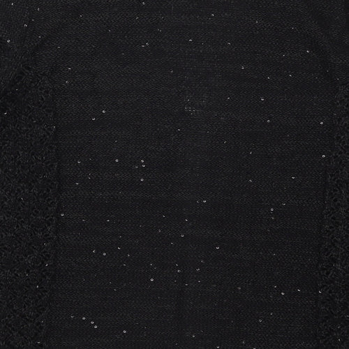 Matalan Womens Black V-Neck  Polyester Cardigan Jumper Size M