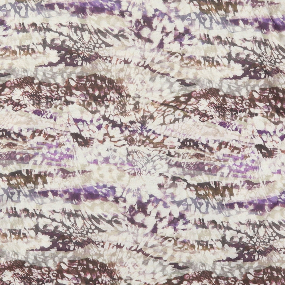 River Island Womens Brown Animal Print Polyester Basic T-Shirt Size 20 Round Neck - Purple