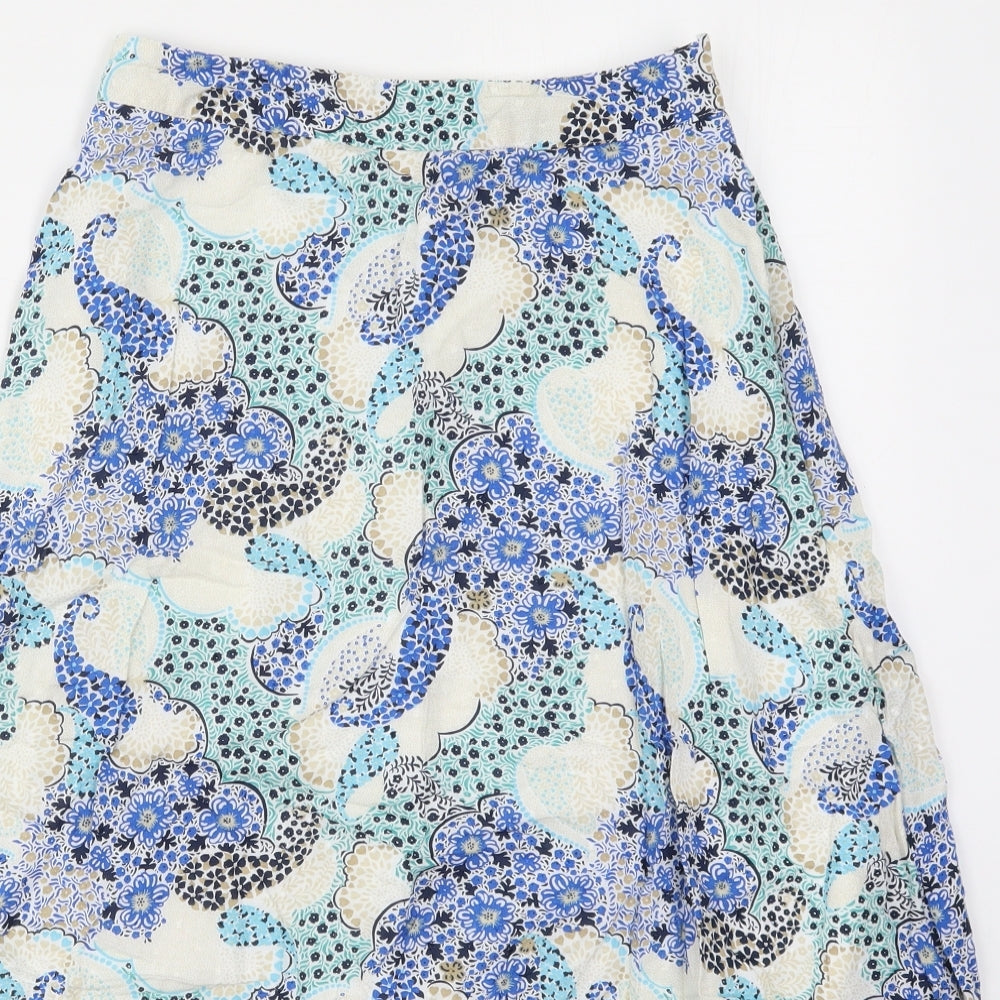 Marks and Spencer Womens Blue Paisley Modal Maxi Skirt Size 8   Zip