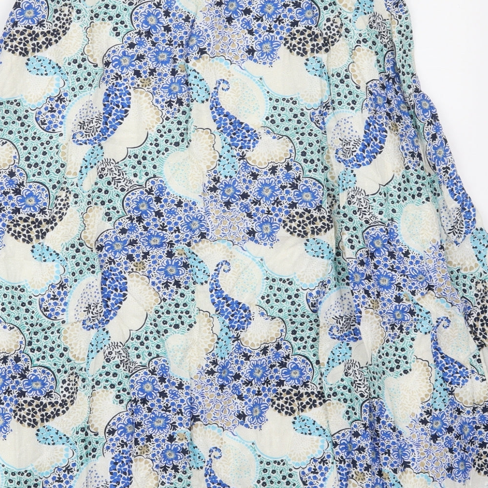 Marks and Spencer Womens Blue Paisley Modal Maxi Skirt Size 8   Zip