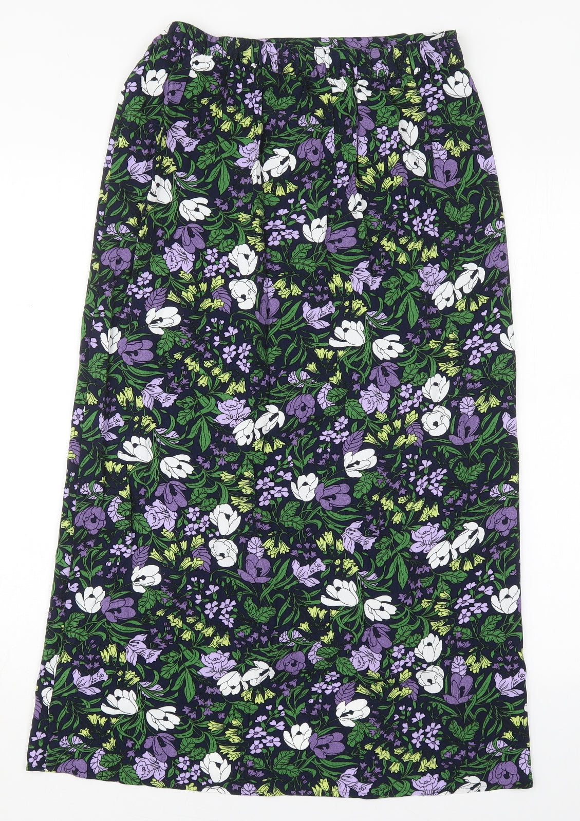 Marks and Spencer Womens Purple Floral Viscose Maxi Skirt Size 10