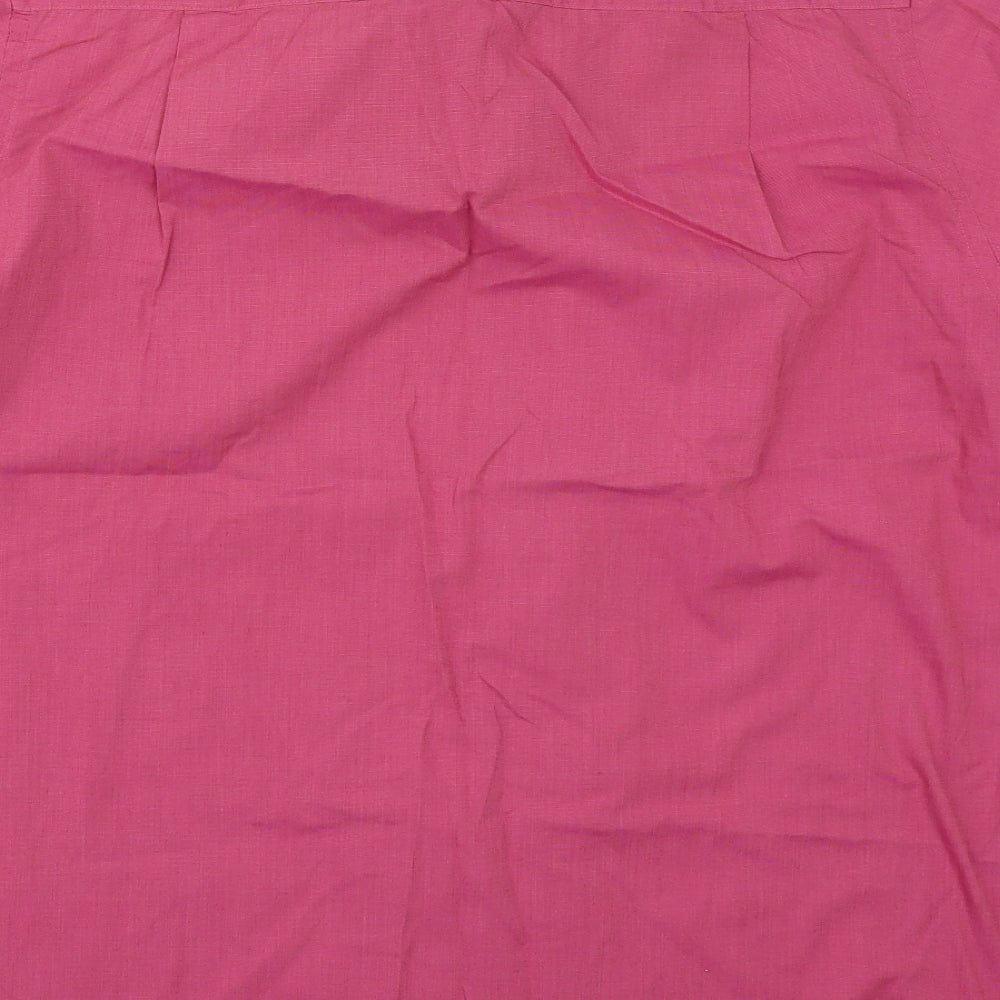BHS Mens Pink  Polyester  Button-Up Size 16 Collared Button