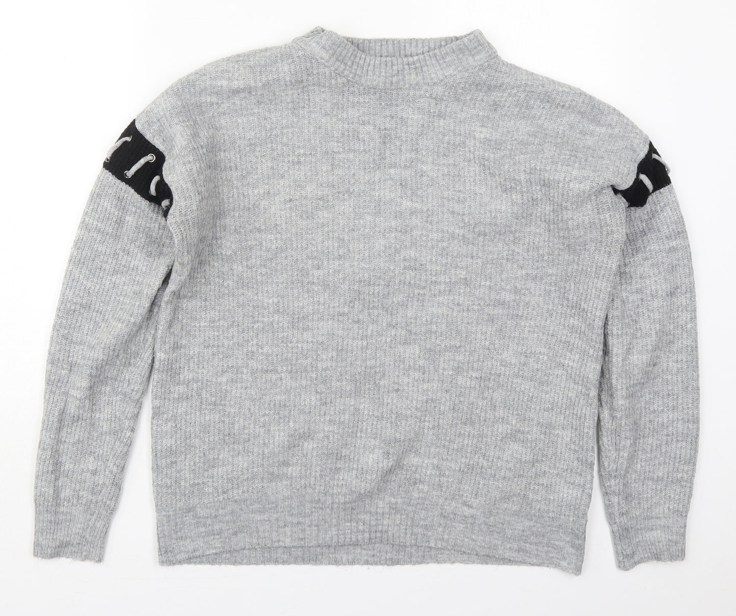 Matalan Womens Grey Crew Neck  Acrylic Pullover Jumper Size M