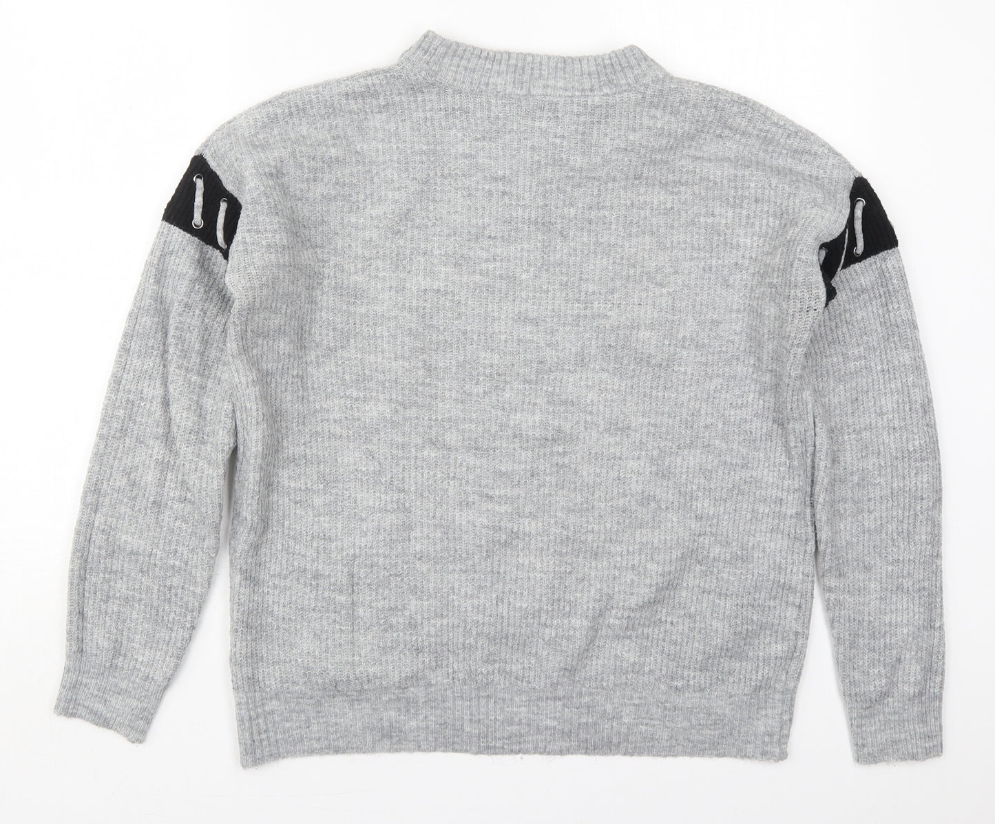 Matalan Womens Grey Crew Neck  Acrylic Pullover Jumper Size M
