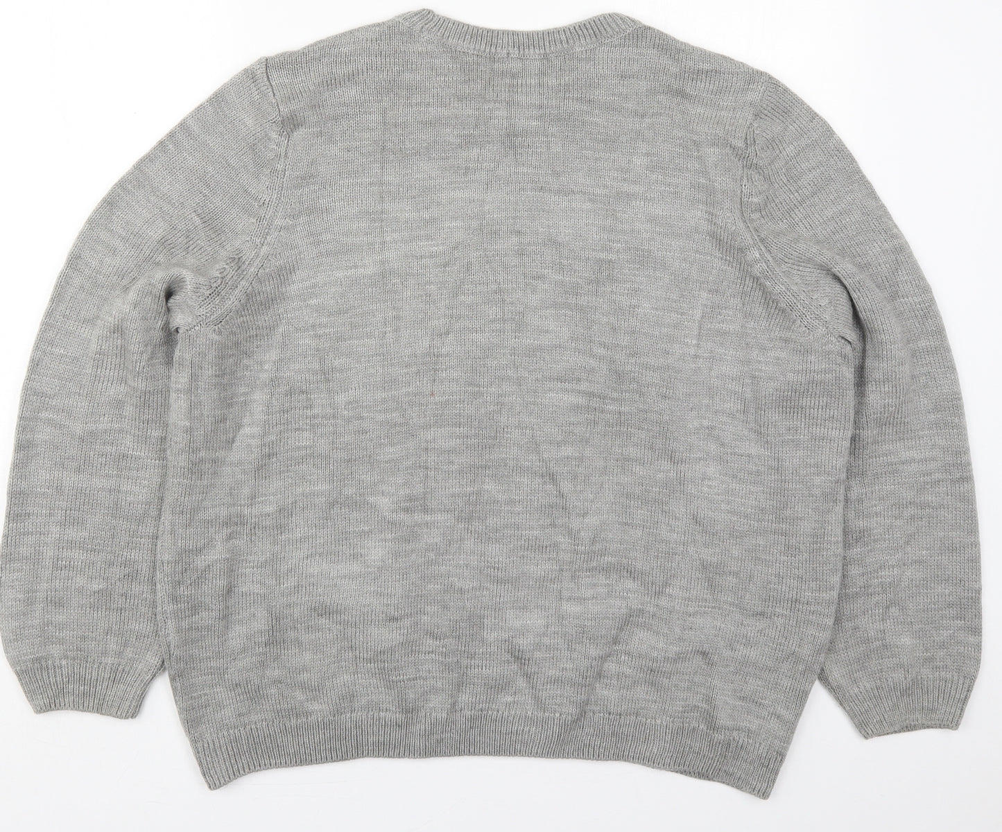 TU Womens Grey Crew Neck  Acrylic Pullover Jumper Size 20   - Christmas Giraffe