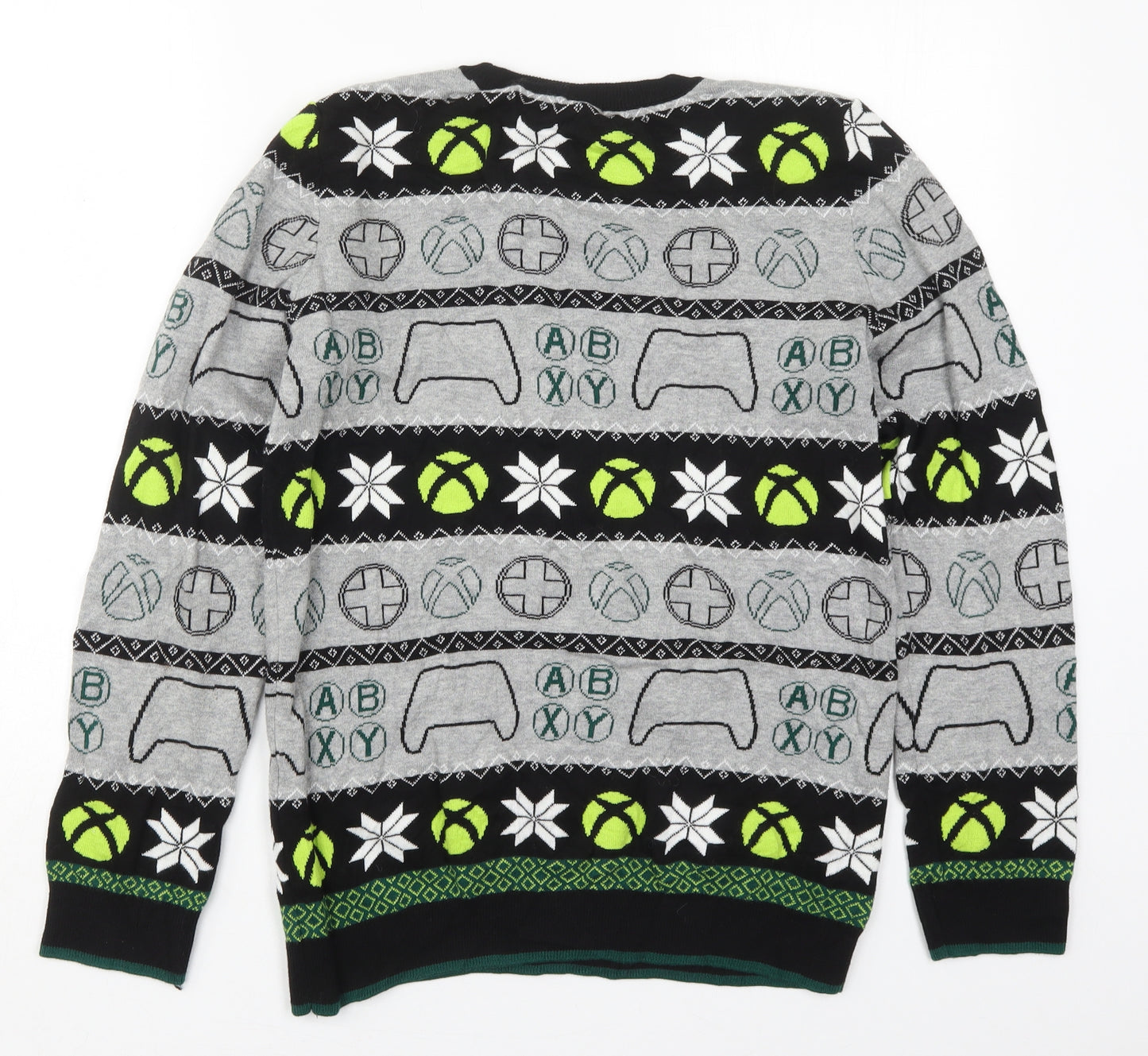 George Boys Grey Crew Neck Geometric Cotton Pullover Jumper Size 13-14 Years  Pullover - XBox