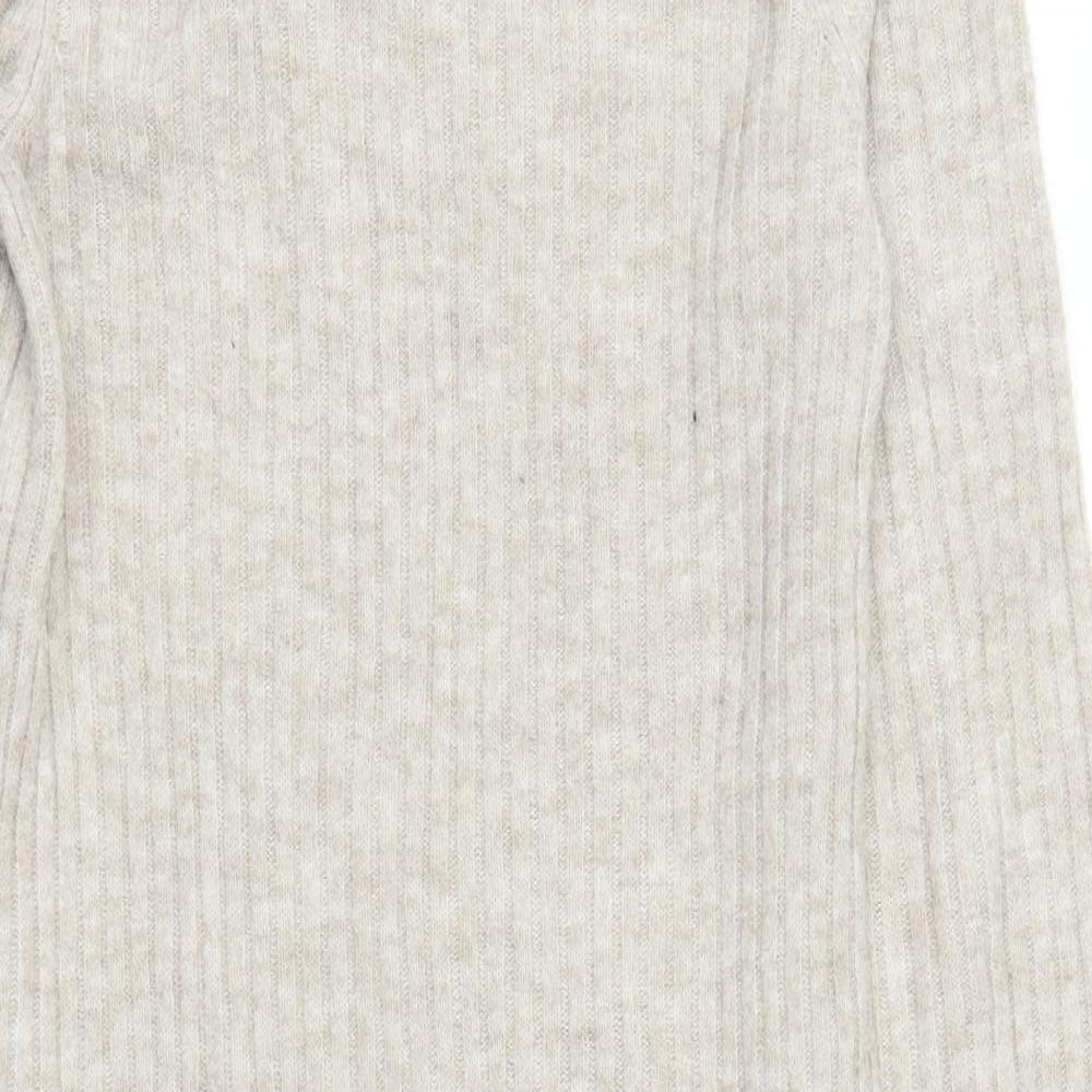 ASOS Womens Beige  Acrylic Jumper Dress  Size 6  Roll Neck Pullover
