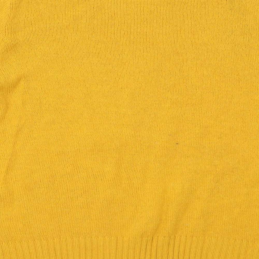 H&M Womens Yellow Crew Neck  Acrylic Pullover Jumper Size L